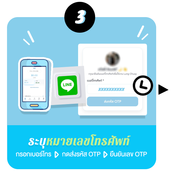 วิธีสมัครใช้งาน ลุงช่วย บันทึกรายรับรายจ่าย เริ่มต้นใช้งาน ยืนยัน otp