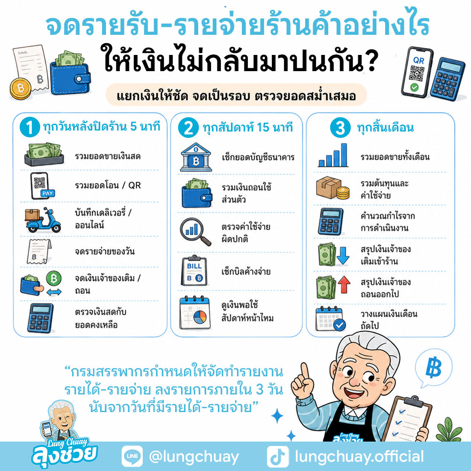 จดรายรับรายจ่ายร้านค้าอย่างไรให้เงินไม่กลับมาปนกัน